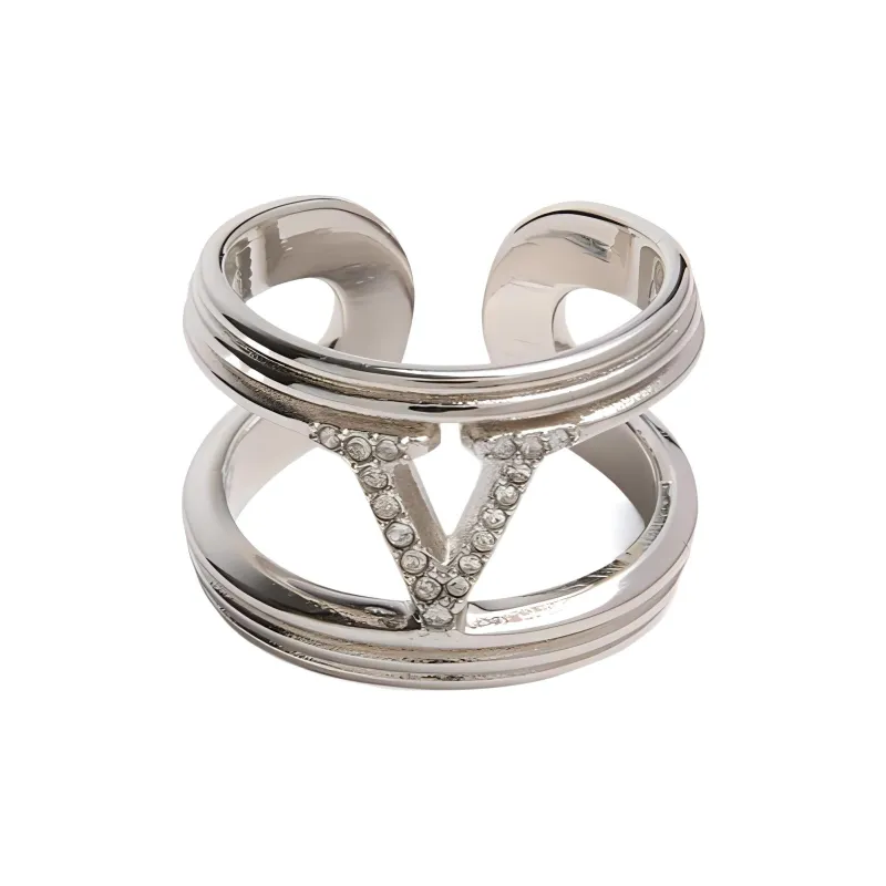 Valentino Brass Rings Women's Silver-3