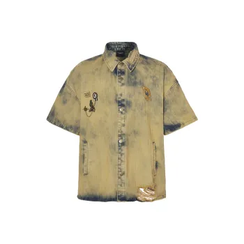 ROCAWEAR Shirt Unisex Yellow Mud Denim Blue