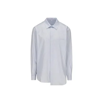 LOEWE Pinstriped Asymmetric Button Up Shirt