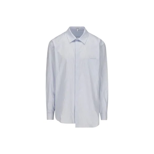 LOEWE Pinstriped Asymmetric Button Up Shirt