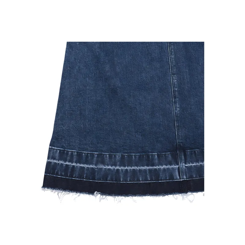 Onitsuka Tiger WS DENIM SKIRT Denim Long Skirts Women's Navy Blue-3