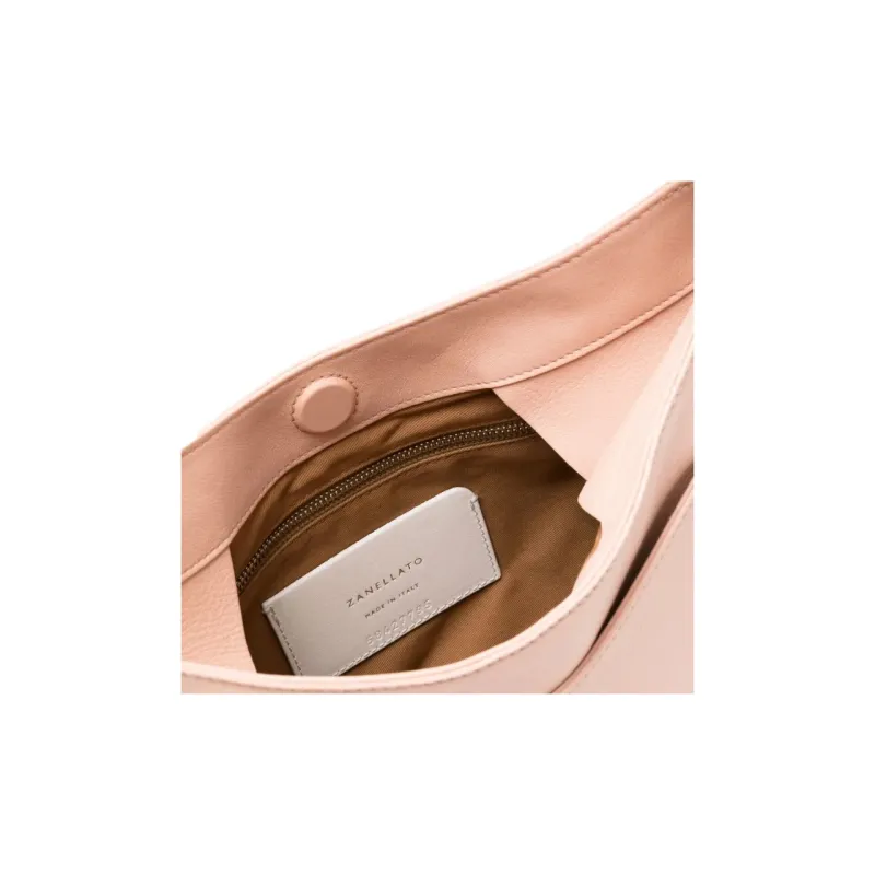 Zanellato Cow Leather With Cotton Handbag Women's Pink-3