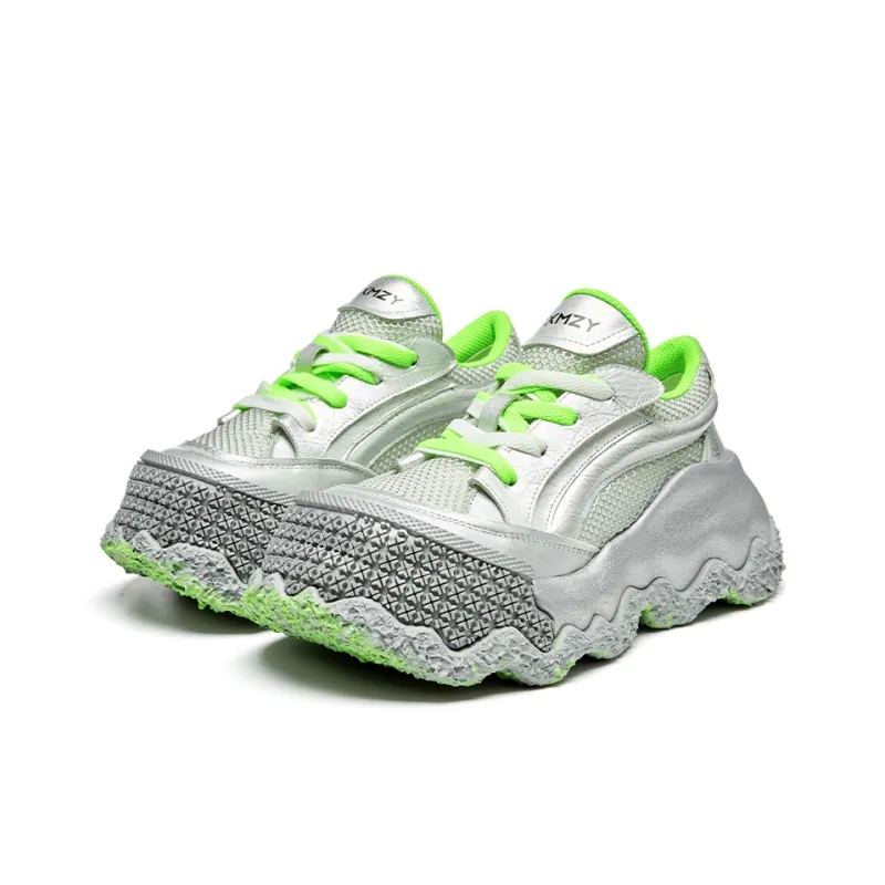 XMZY Wandering Moon Series Abrasion Resistant Moisture Wicking Height Increasing Low Top Chunky Sneakers Unisex-1