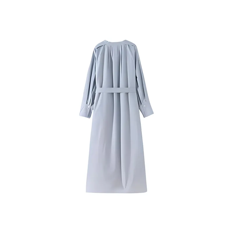 Hacikis Long-Sleeved Dresses Women's Dog Water Blue-1