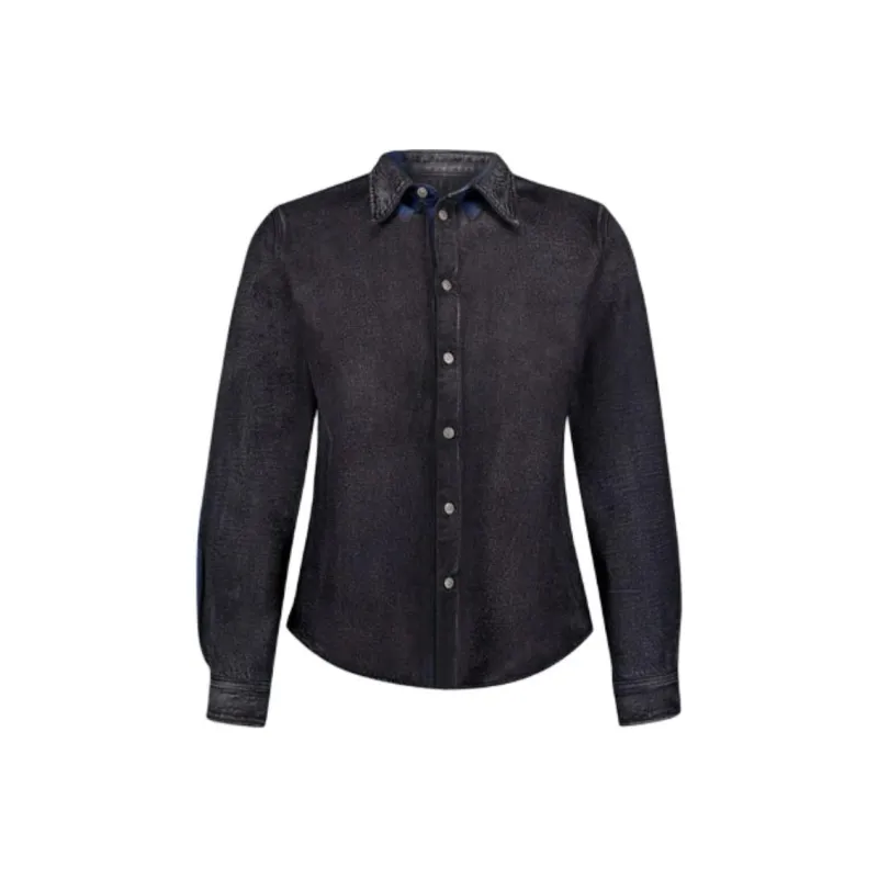 MM6 Maison Margiela Distressed Panelled Denim Shirt-0