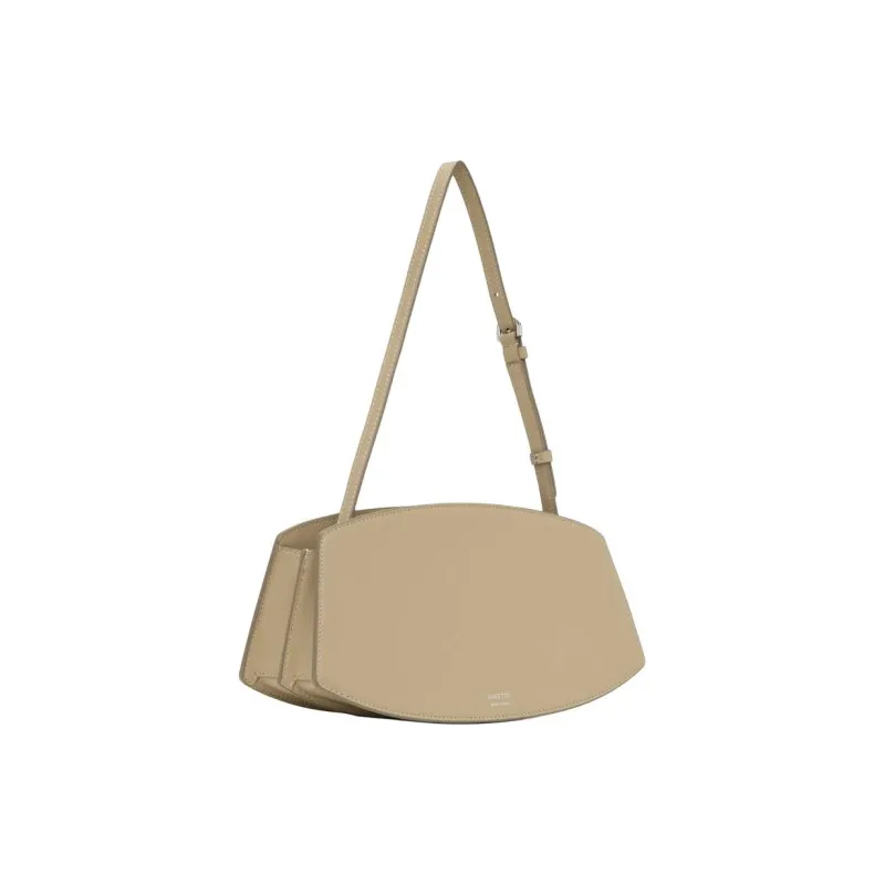 SAVETTE Matte Calfskin Shoulder Bag Women's Beige-2