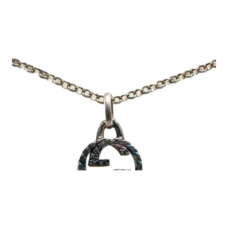 GUCCI 2000 2015 Sterling Silver Interlocking G Pendant Necklace-1