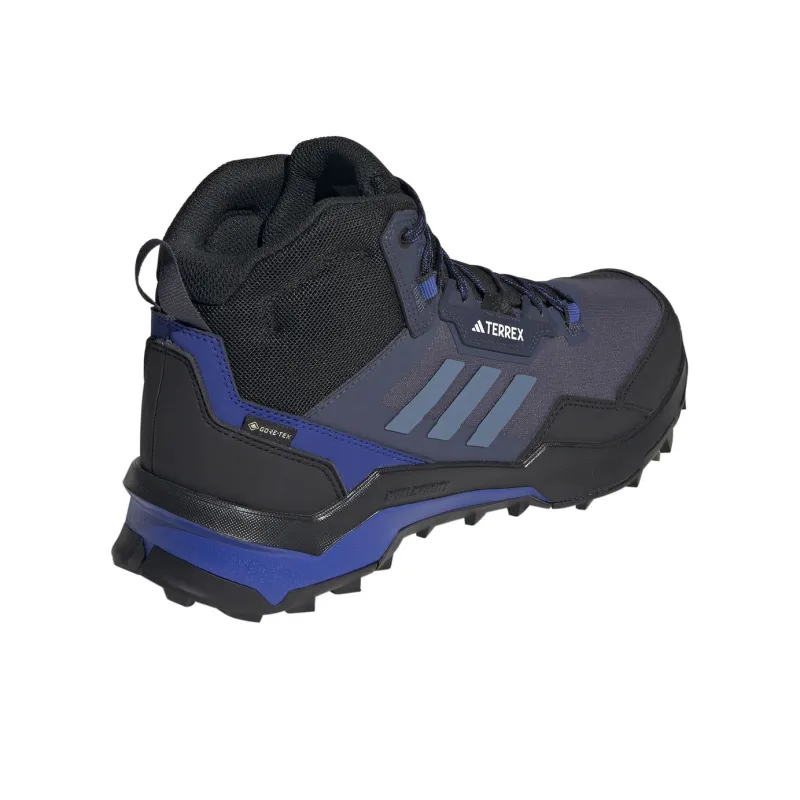 Adidas Terrex Ax4 Abrasion Resistant Mid Top Hiking Shoes Men's Marine Blue-3