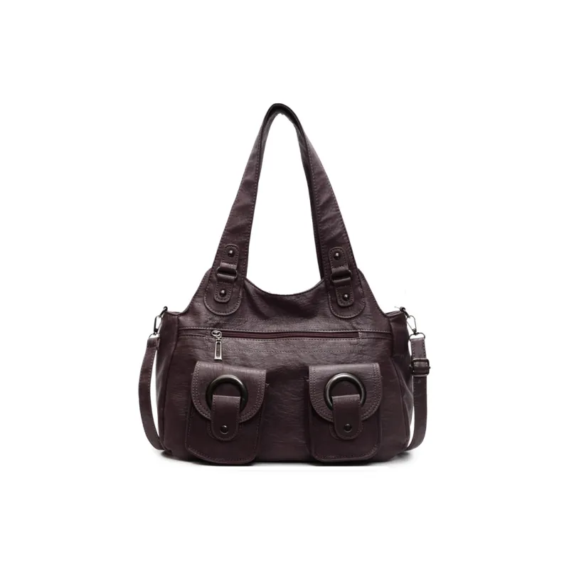 Single Warehouse PU Shoulder Bag Regular Women's Black/Ecru/Brown/Purple/Light Gray/Camel-14