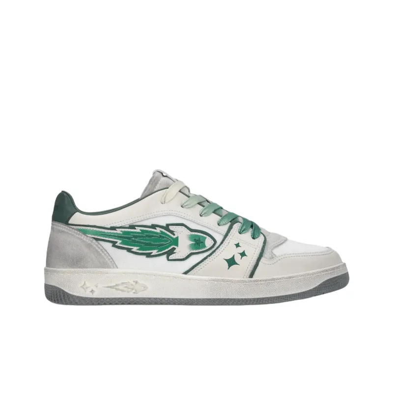 ENTERPRISE JAPAN Rocket Low Top Skateboard Shoes Unisex White Green-1