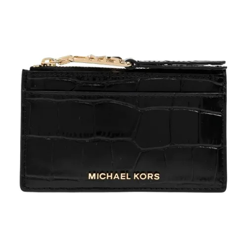 MICHAEL KORS Leather Card Holder Small Size Women's Black