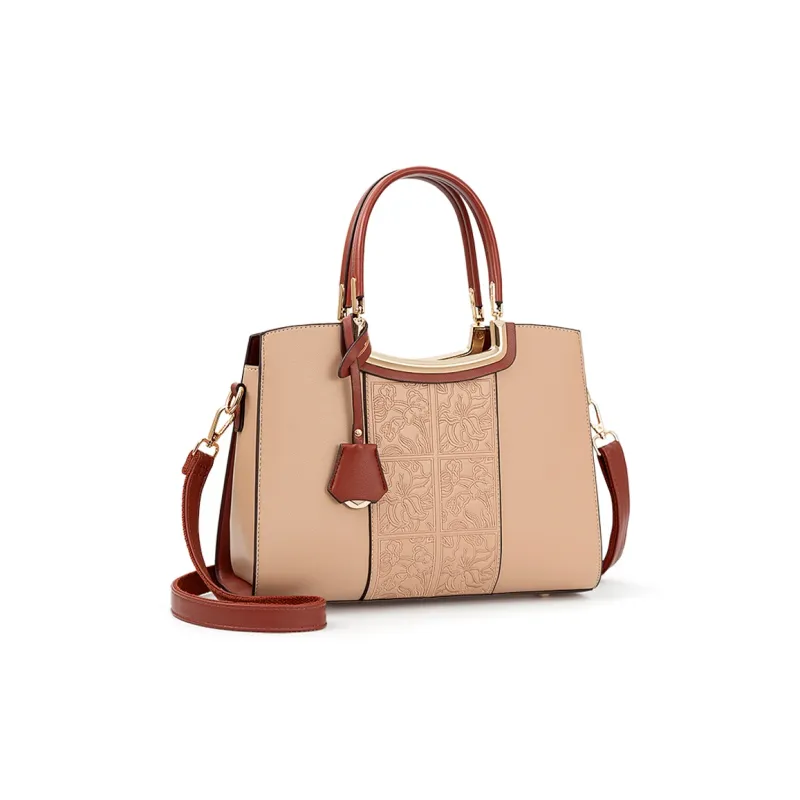 Vigno Synthetic Leather Handbag, One Shoulder, Crossbody Bag Women's Apricot-2