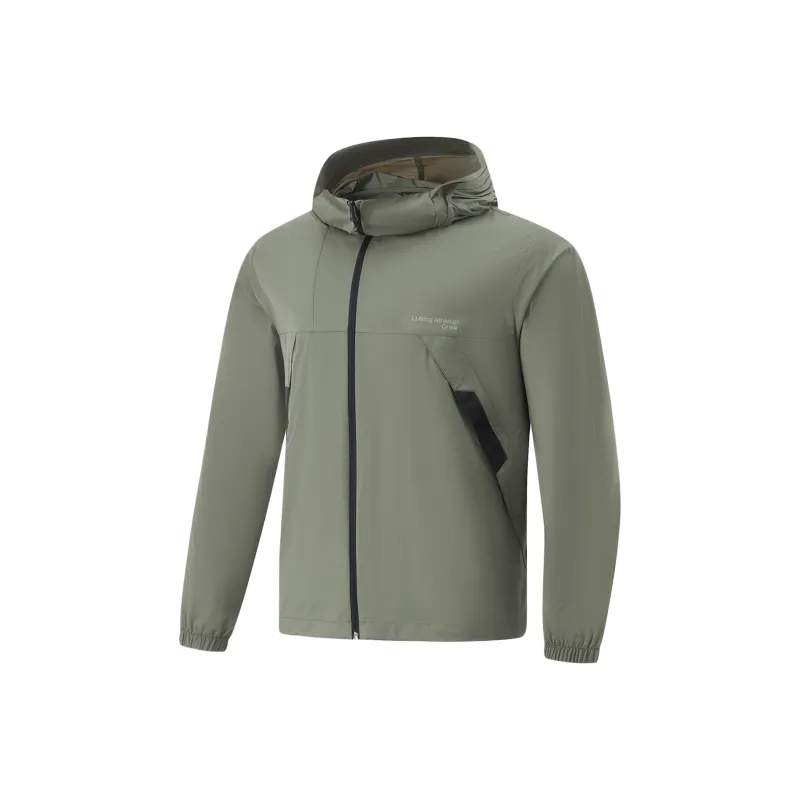 LiNing Breathable UV Protection Sun Protection Clothing Men's Tea Green-0