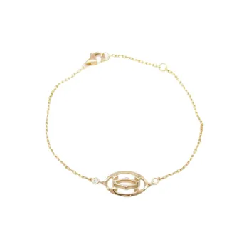 Cartier 2010s 18K Rose Gold Double C Diamond Bracelet