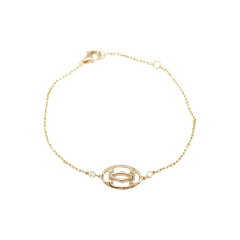 Cartier 2010s 18K Rose Gold Double C Diamond Bracelet-0