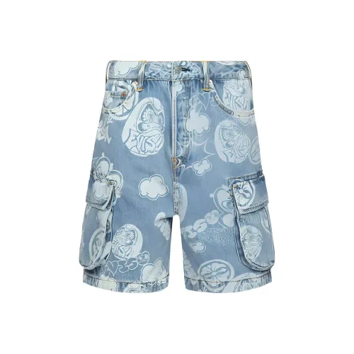 EVISU Denim Shorts Men Denim Blue