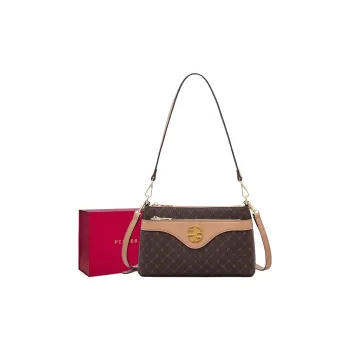 PESASRIE PVC Shoulder Bag Women's Coffee