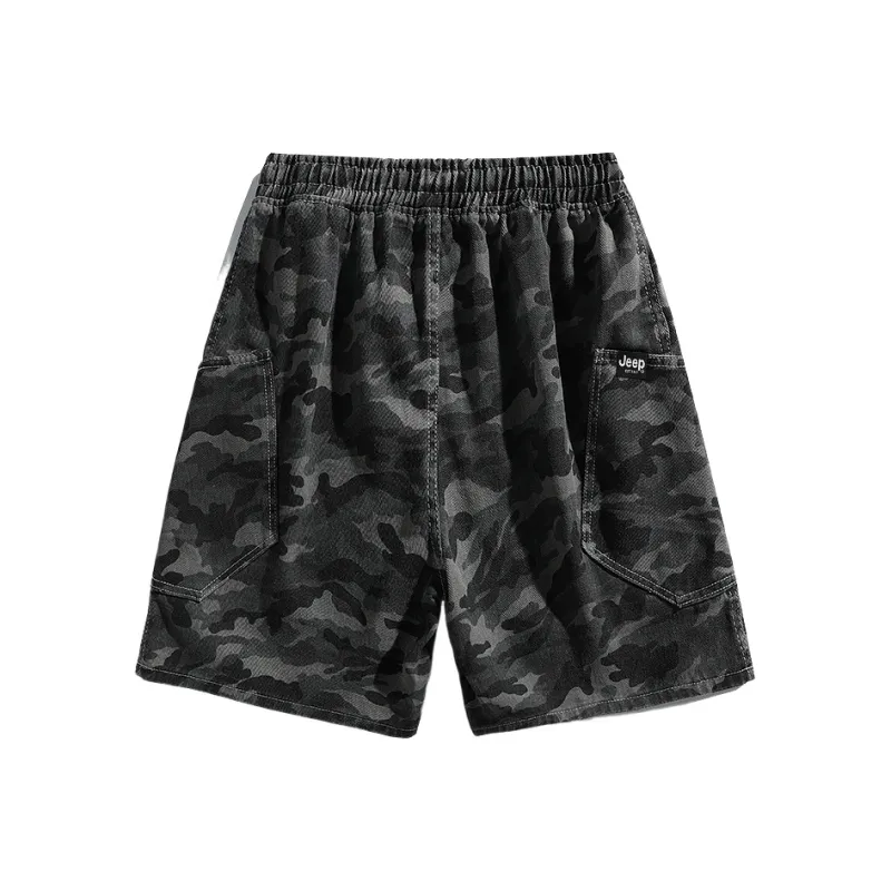 Jeep Fashion Sports Collection Denim Shorts Unisex Camouflage-1