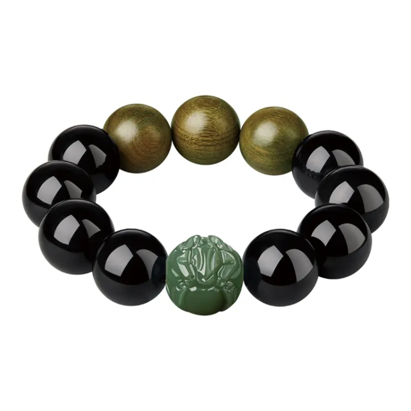 Moonstone Edge Obsidian Bracelets Men's-11
