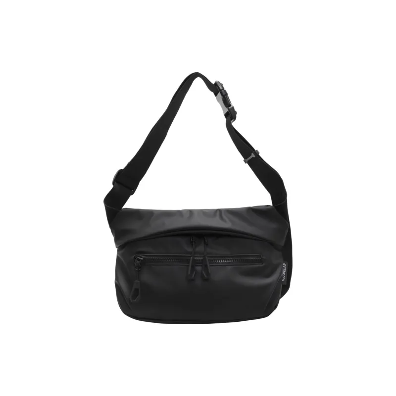 SEVENMOONS PU Shoulder Bag Tubas Unisex Black-1