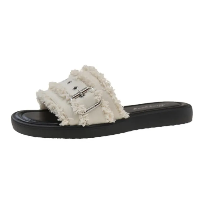 Yamada Hyakuju Slippers Black, Ecru-4