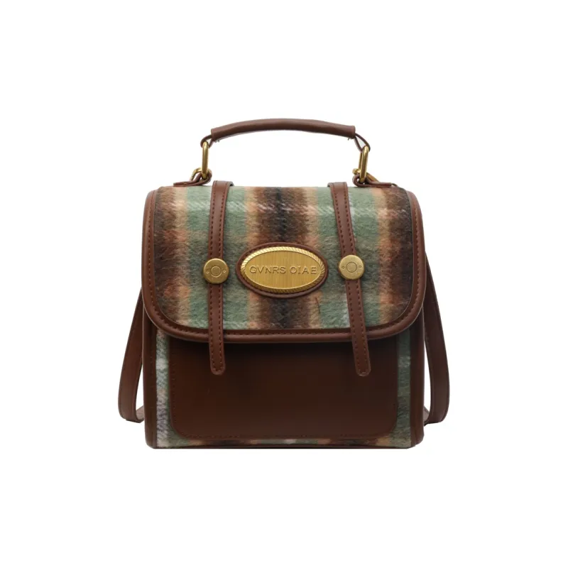 HCXK Woolen Backpack Women's Red/Green/Coffee/Blue-6