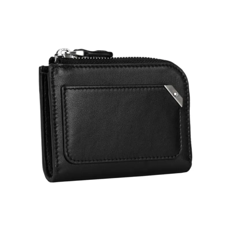 MONTBLANC Meisterstuck Leather Business Card Holder Coin Purse Men's Black-1