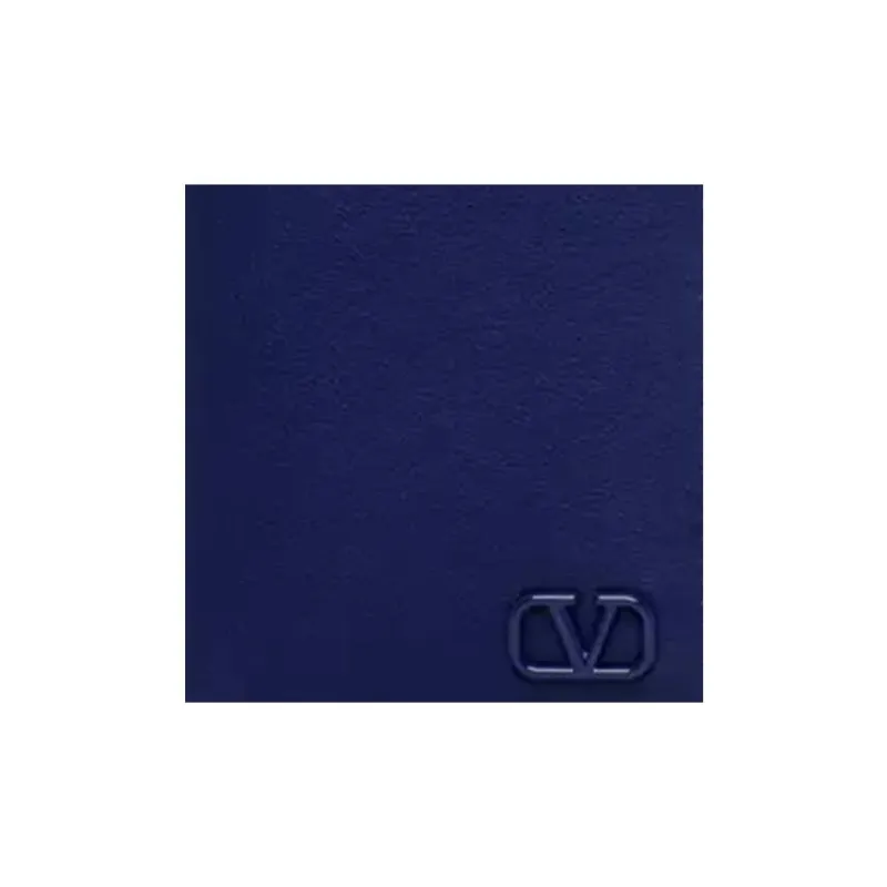 Valentino Vlogo Calfskin Wallet Men's Blue-4