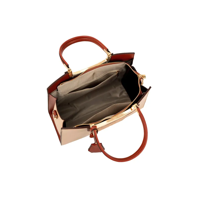 Vigno Synthetic Leather Handbag, One Shoulder, Crossbody Bag Women's Apricot-6