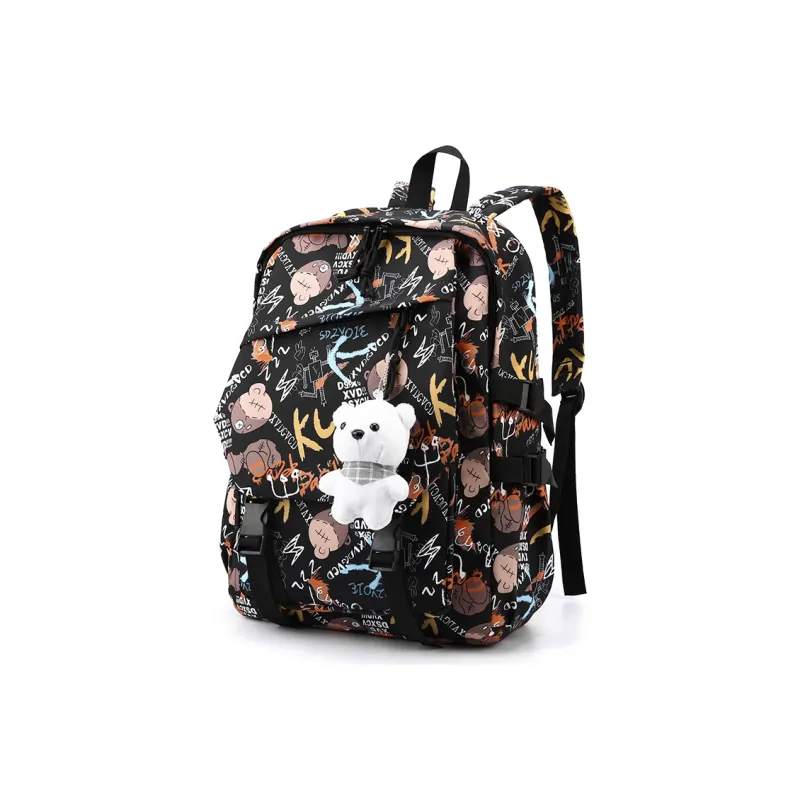 SUN EARTH &U Nylon Fabric Backpack Unisex Multicolor-3