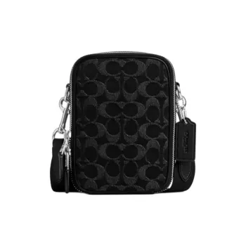 COACH Stanton Denim Crossbody Bag Mini Unisex Black