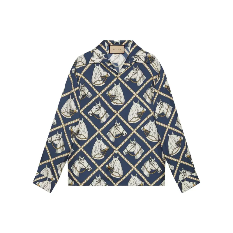 GUCCI Shirts Men Blue-0