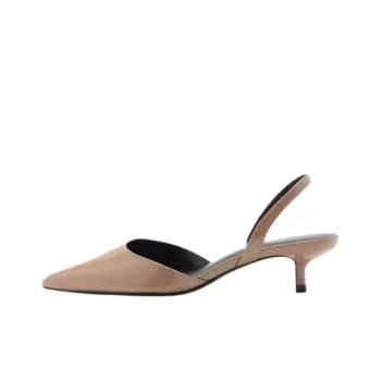 MANGO Slim Heel High Heels 4cm Women's Light Brown