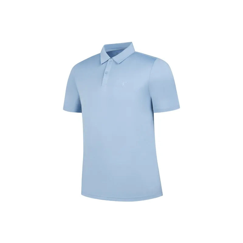 QIAODAN Polo Shirt Men's Soft Gray Blue-0