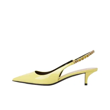GUCCI Signoria Slim Heel High Heels 4.5cm Women's Yellow