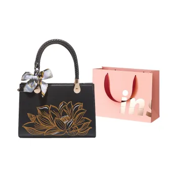 WHEELY BABY+ PU One Shoulder Handbags Women's Cyan Lotus Black/Cyan Lotus Red/Cyan Lotus Apricot/Cyan Lotus White