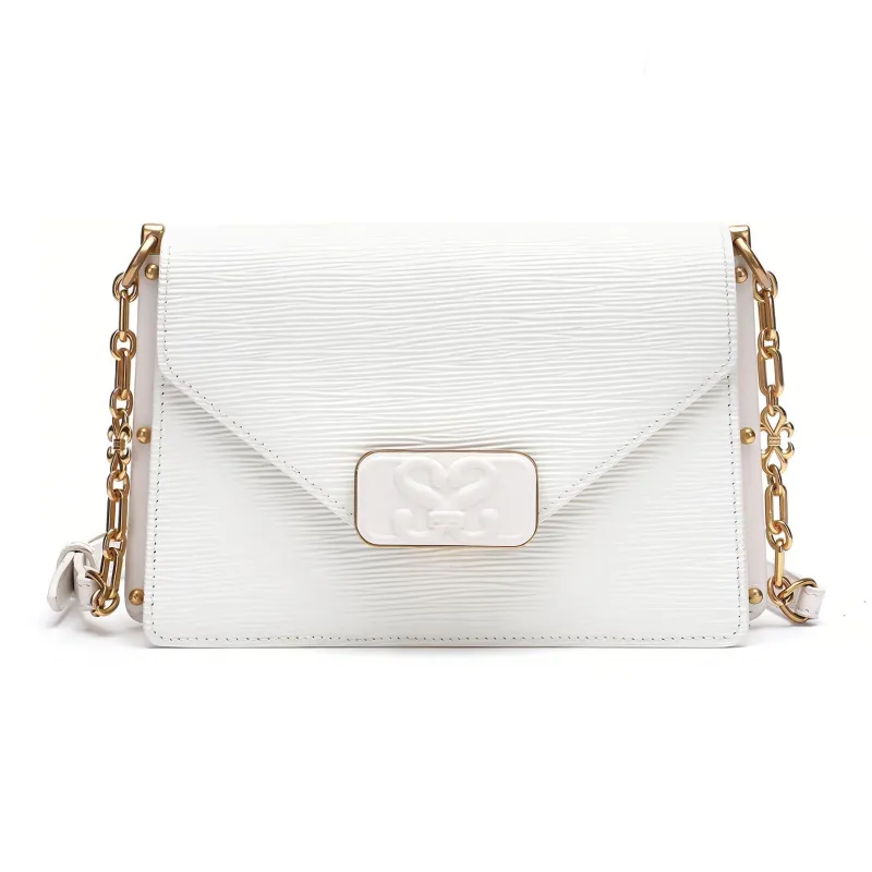 Satchi Top Grain Cow Leather Crossbody Bag Women's Red/White/Yellow/Purple/Black-7
