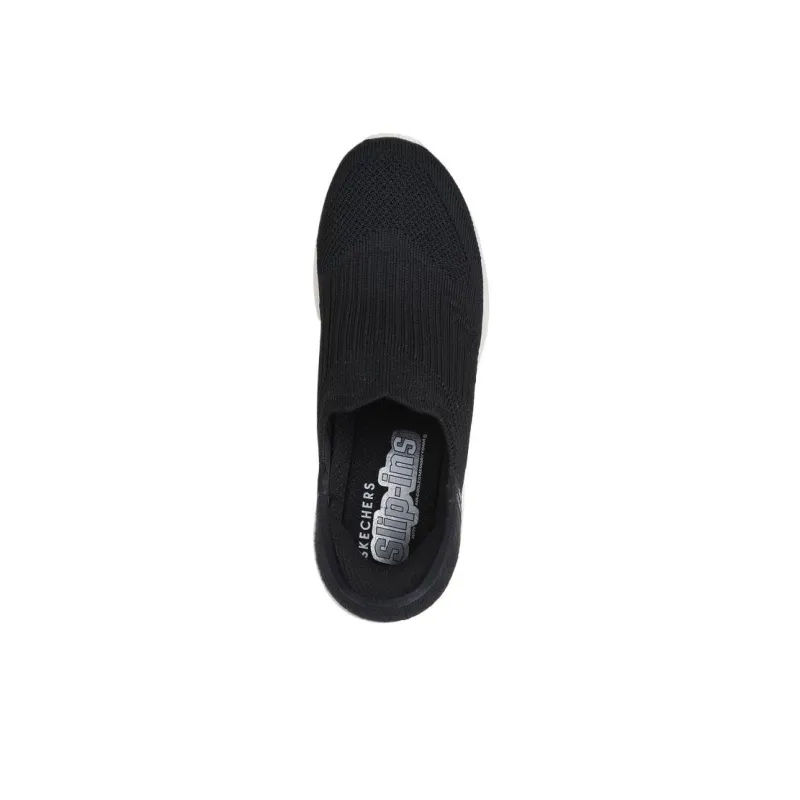 Skechers Uno Wedge   Kickin' Knit Low Top Casual Shoes Women's Black-3