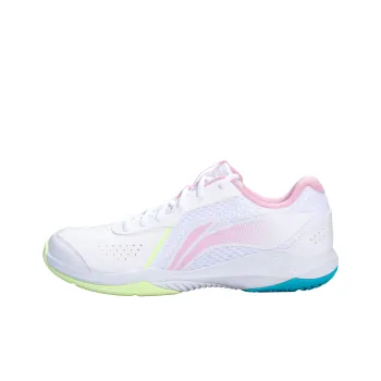 LiNing Cushioning, Slip Resistant, And Abrasion Resistant Low Top Badminton Shoes Unisex White