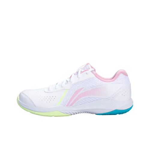 LiNing Cushioning, Slip Resistant, And Abrasion Resistant Low Top Badminton Shoes Unisex White