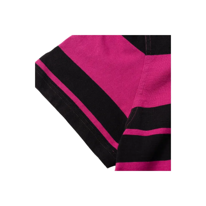 SAINT LAURENT Monogram Striped Polo Shirt-3