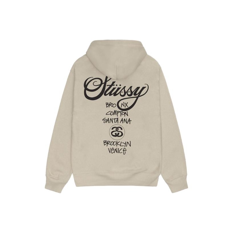 【Stussy】 正規品★ World Tour Hoodie Pigment Dyed Natural Jumbo Zip Hoodie Pigment Dyed – Natural | Sweats | Stüssy