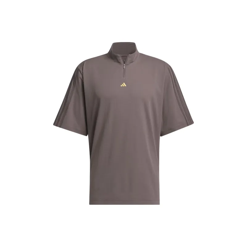 Adidas Ultimate365 Twistknit Piqué Mock Polo Shirt Men's Charcoal Gray-0