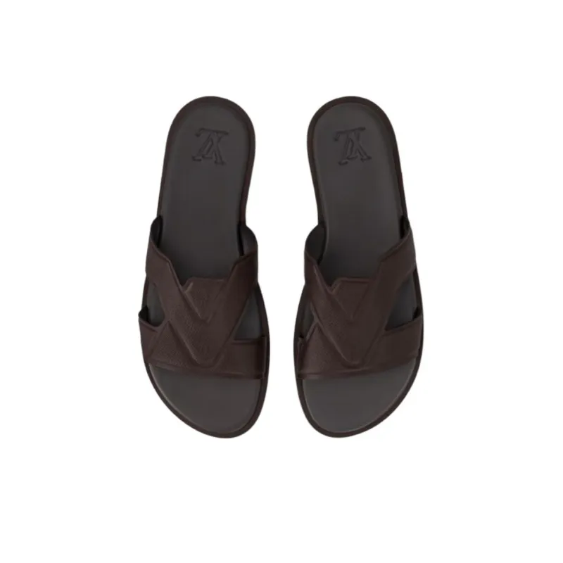 LOUIS VUITTON Oasis Slide Slippers Men's Brown-3