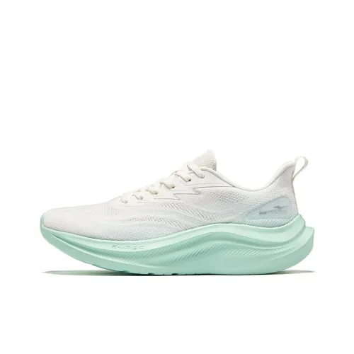 Erke Abrasion Resistant Coverage Cushioning Low Top Casual Sprint Running Shoes Men's White Green