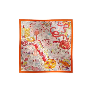 HERMES Silk Scarves Women's Orange