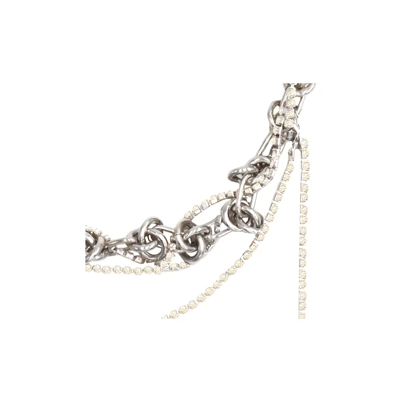 JUSTINE CLENQUET Swarovski Crystal Palladium-Plated Necklaces Women's Silver-2