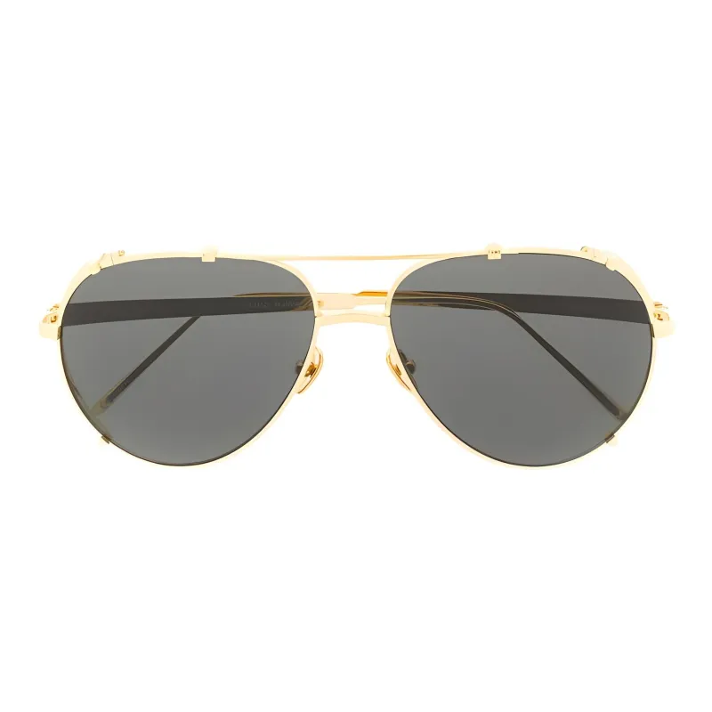 Linda Farrow Newman Aviator Frame Sunglasses-0