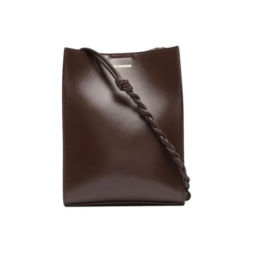 JIL SANDER Tangle Leather Handbag Shoulder Bag Crossbody Bag Small Size Unisex Brown