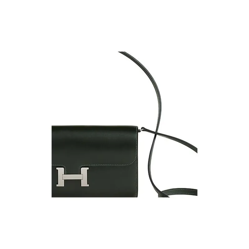 HERMES Constance To Go Box Calfskin Wallet, Shoulder Bag, Crossbody Bag Women's 67 Vert Fonce Dark Green-3